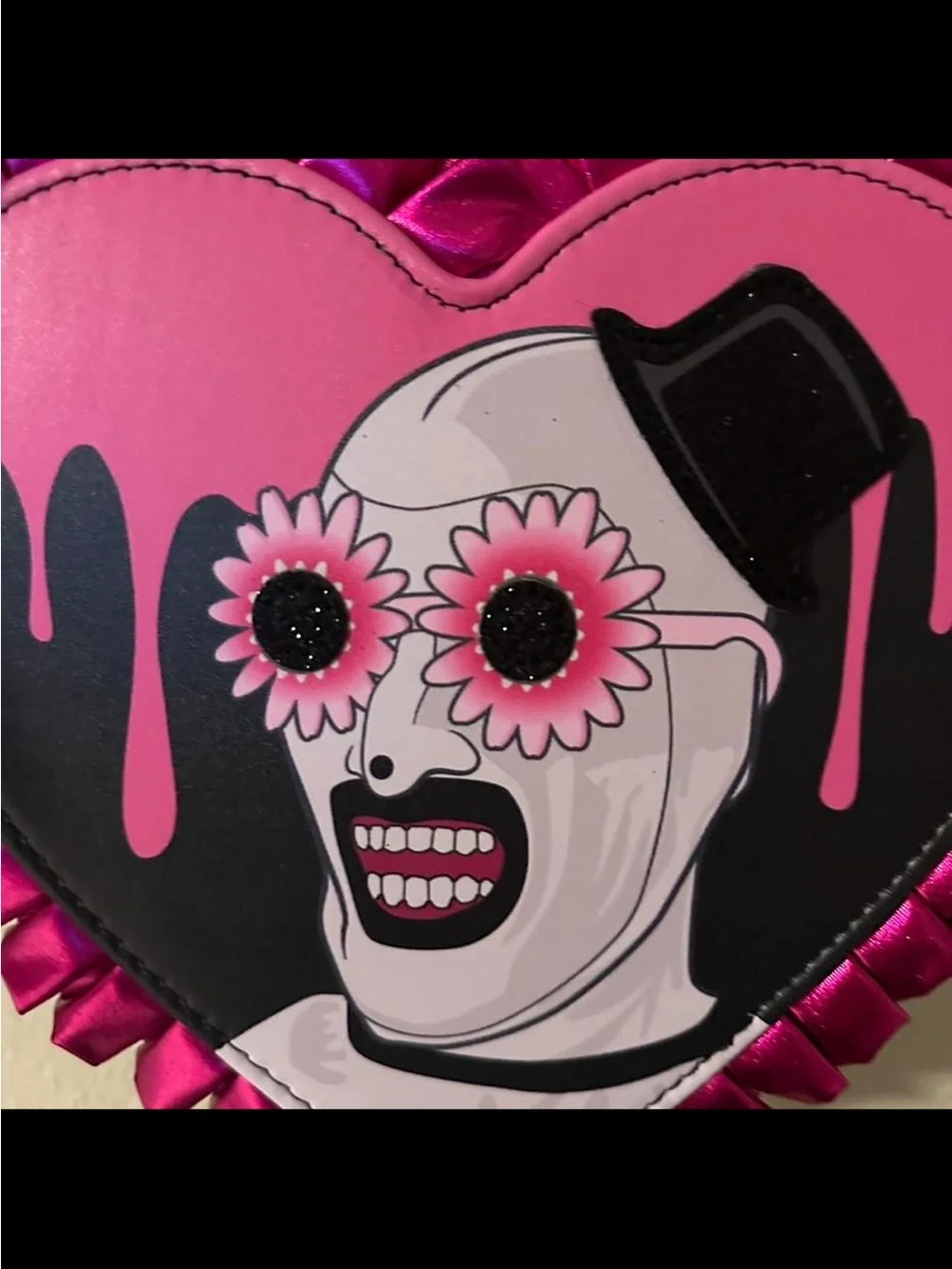 Terrifier Art the Clown Heart Wristlet Bag